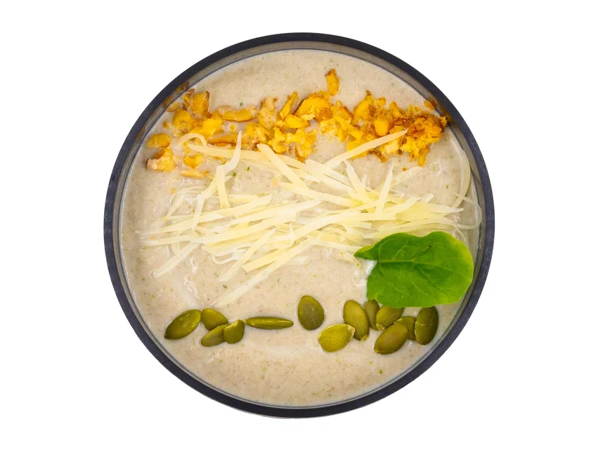 Creamy Mushroom Soup with Fresh Spinach