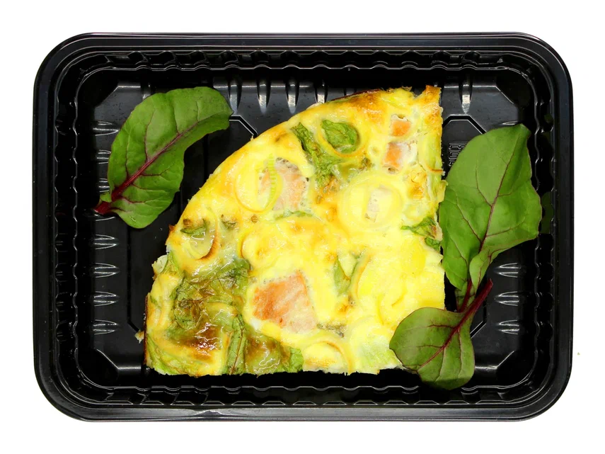 Omelette with Leeks, Tomatoes & Salmon