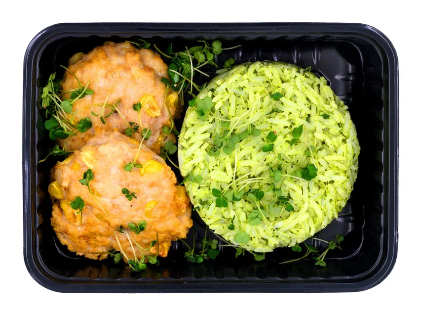 Turkey Patties on Spinach Risotto
