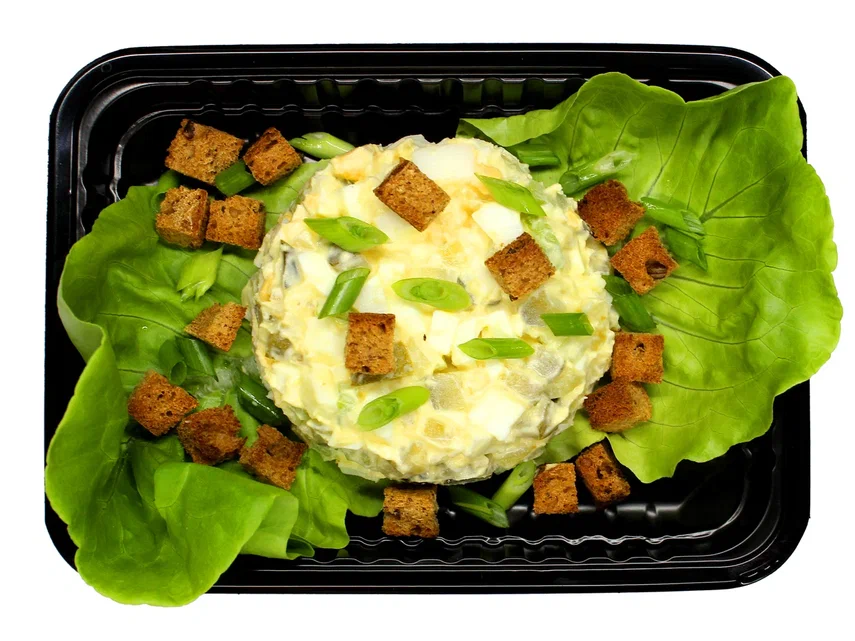Appetizer with Pickled Cucumbers, Celery, and Dark Croutons