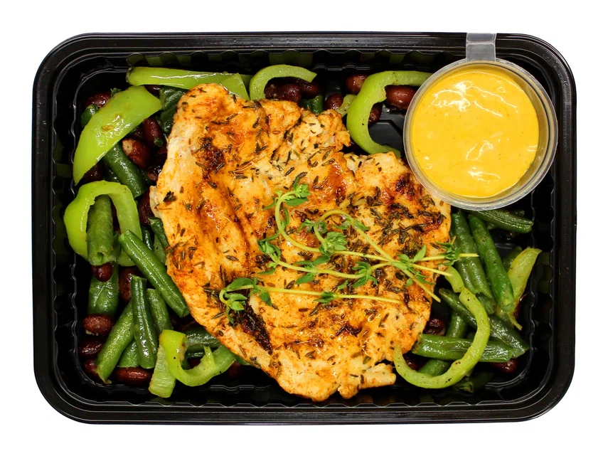Grilled Chicken Steak with Tender Green Beans