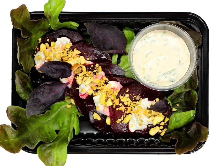 Roasted Beetroot with Sauce and Pistachios