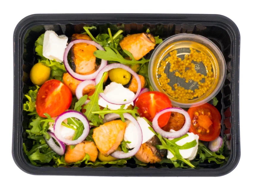Salad with Red Fish, Arugula, and Tomatoes